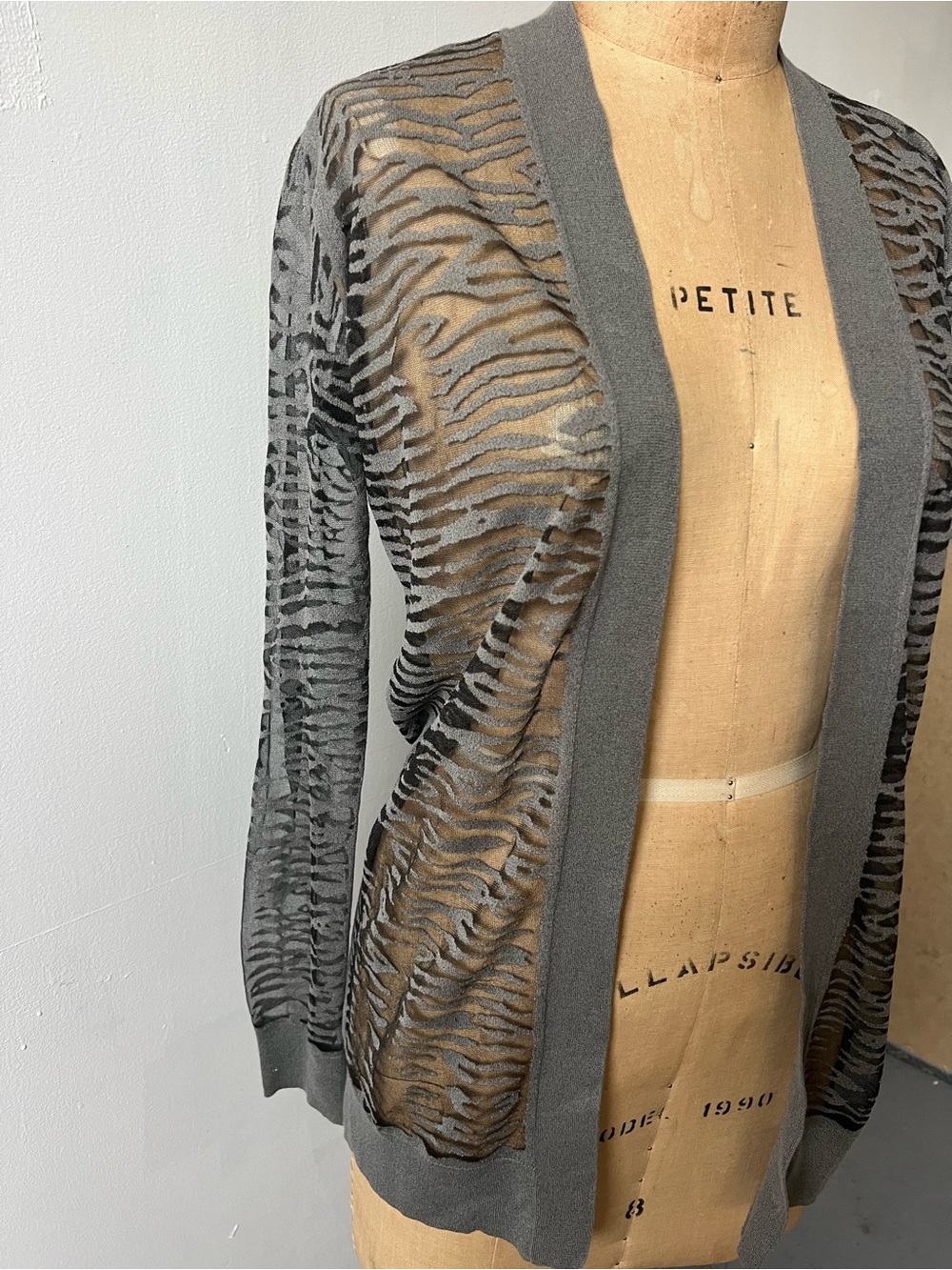 AllSaints Sheer Zebra-Print SHOR Cardigan - Picture 2 of 5